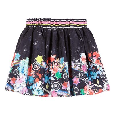 Preen/EDITION Girls' navy galactic print skirt